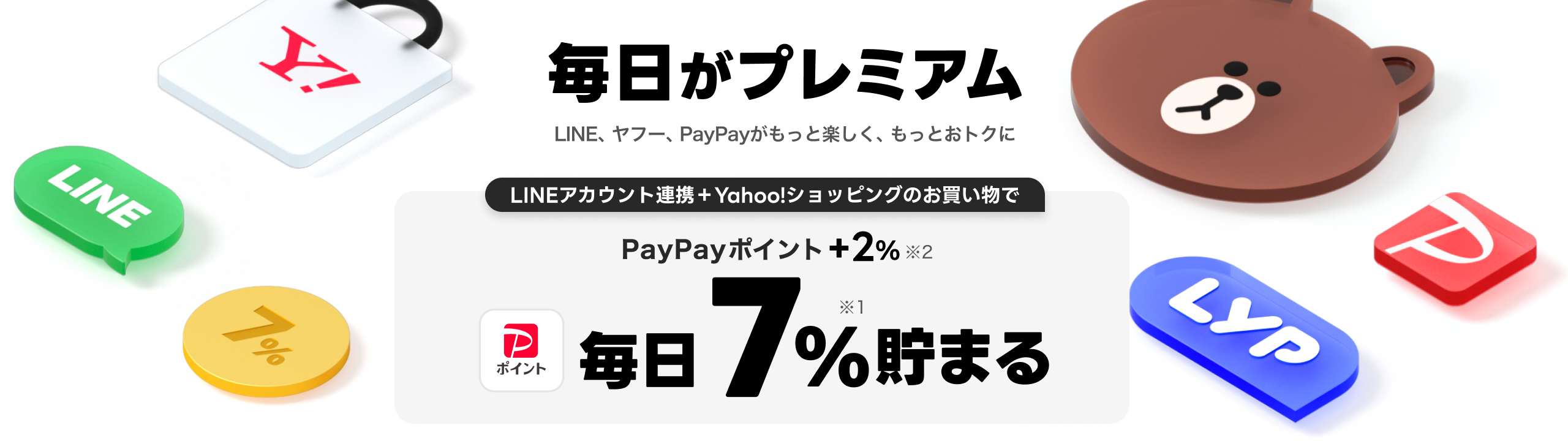 LYPプレミアムに登録するとYahoo!ショッピングのお買い物でPayPayポイント+2% 毎日7%貯まる