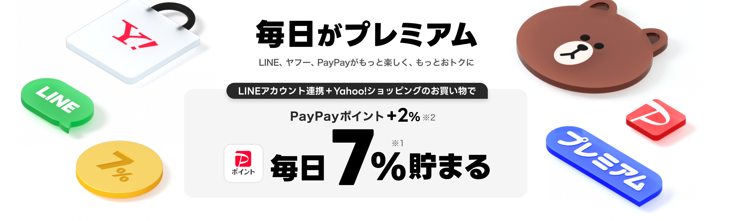 LYPプレミアムに登録するとYahoo!ショッピングのお買い物でPayPayポイント+2% 毎日7%貯まる